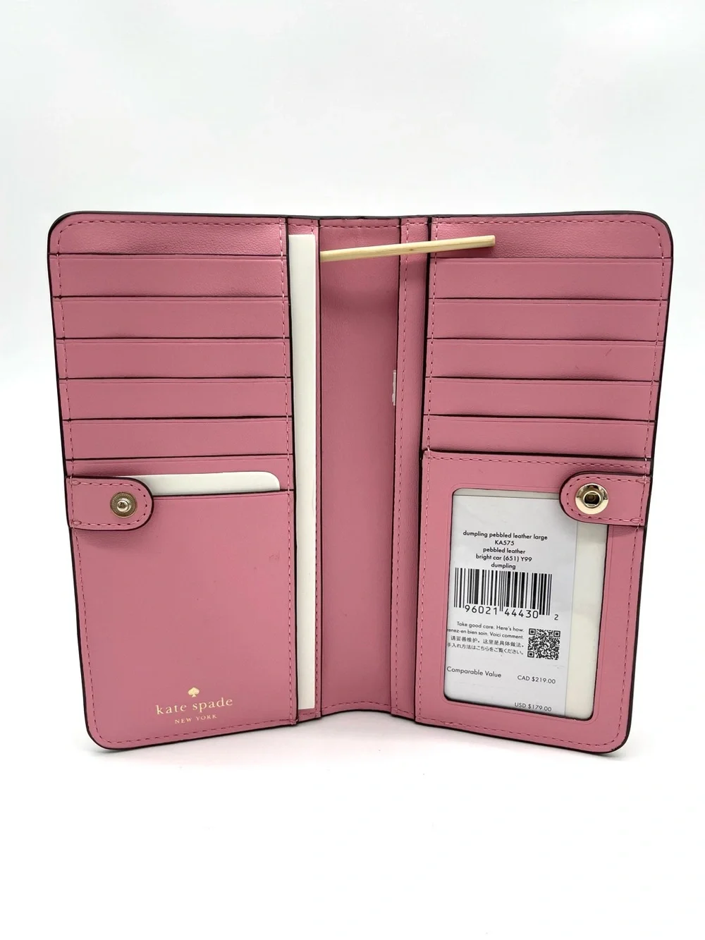 Kate Spade Large  Bifold Pebbled Leather Wallet